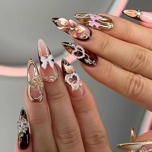 AIPULIDUO 10000Pcs Nail Art Charms & Rhinestones Kit with Bows & Pearls