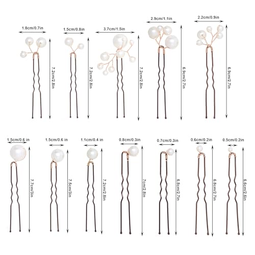 12 Pcs Pearl Wedding Hair Pins U Shape Bridal Hair Accessories