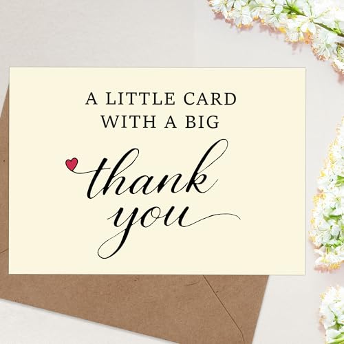 Cheerin 20-Pack Thank You Cards with Envelopes, White 3x5 Note Card Set