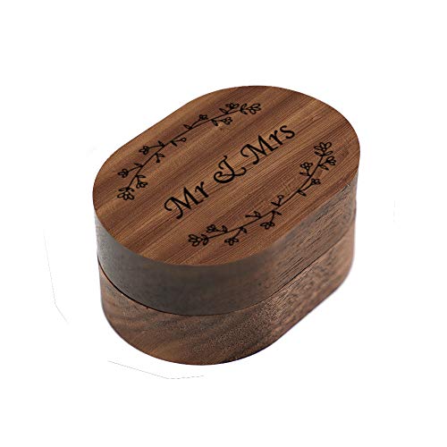 Rustic Wedding Ring Box - Mr & Mrs Wooden Engagement Holder