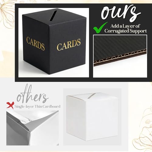 OurWarm Large Black Card Box for Graduation & Anniversary Events