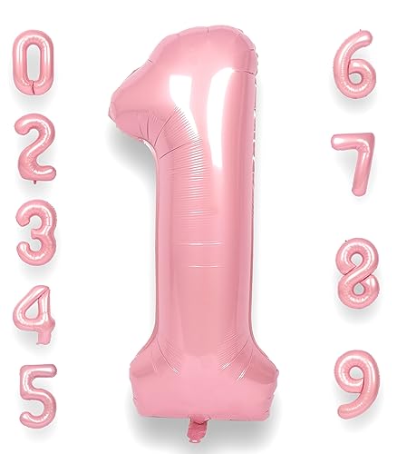 Pink Foil Number 1 Balloon - 40 Inch Giant Party Decoration