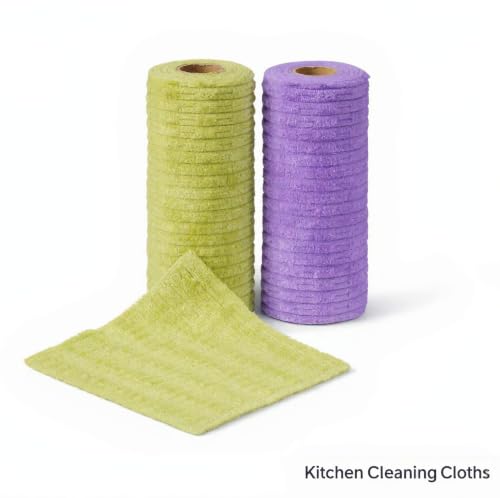 Purple Reusable Cleaning Cloths - 20PCS Lint-Free Microfiber Rags