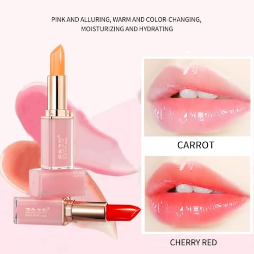 BLUE LOVE Temperature-Activated Color Changing Lipstick - Hydrating Cherry Red