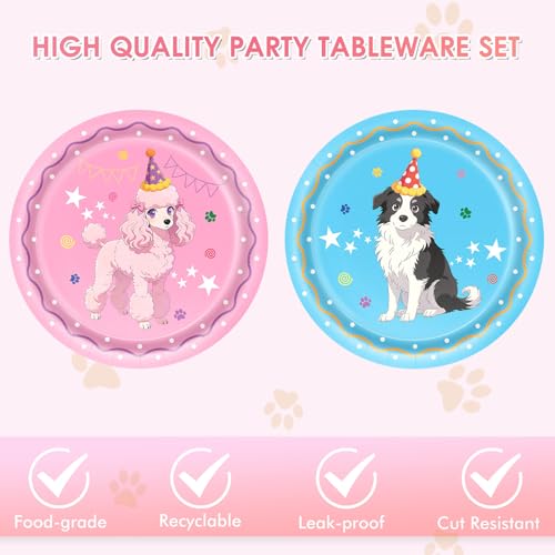 40pcs Dog Birthday Party Supplies Set - Plates & Napkins for 20 Guests