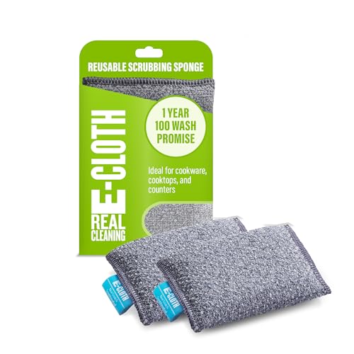 E-Cloth Non-Scratch Scrubbing Pads - Gray, 2 Pack Reusable Sponges