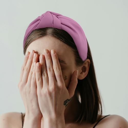 Ondder Pink Knotted Headband for Women Non-Slip Wide Hair Accessory