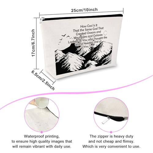 Inspirational Linen Makeup Bag Cosmetic Travel Pouch for Women