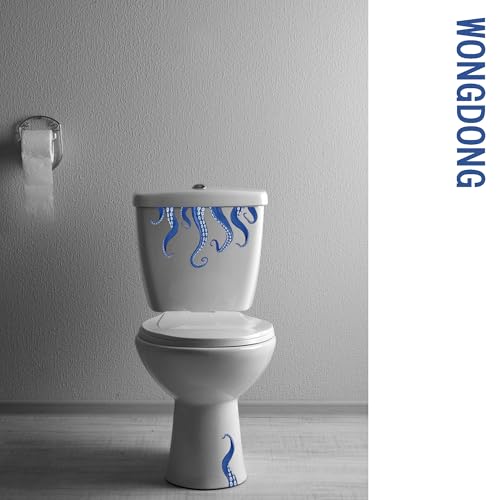 Blue Octopus Tentacle Toilet Lid Decal - Peel & Stick Bathroom Decor