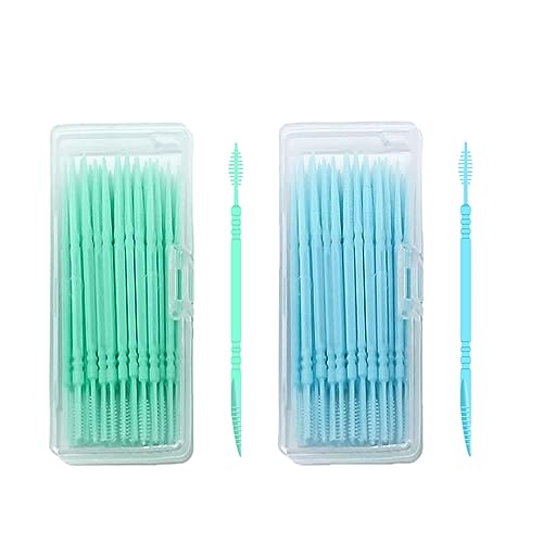 Dual-Sided Disposable Dental Toothpicks with Bristles 80 Count