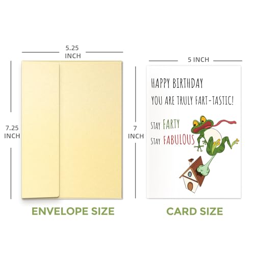 Fart-tastic Frog Birthday Card - Funny 5x7 Inch Prank Card