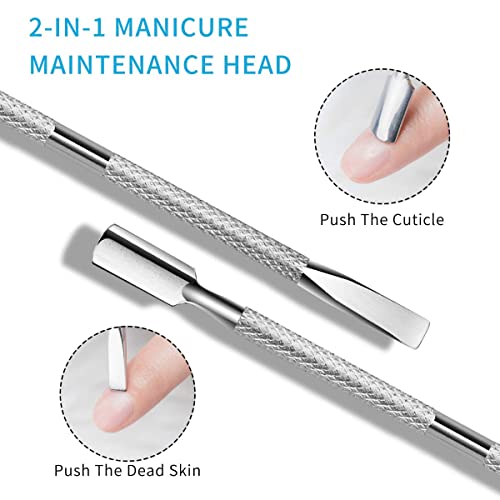 HaimiLiya Stainless Steel Dual-End Cuticle Pusher and Gel Polish Remover