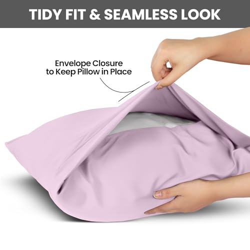 Queen Size Pillow Cases Set of 2 - Ultra Soft Lavender Covers