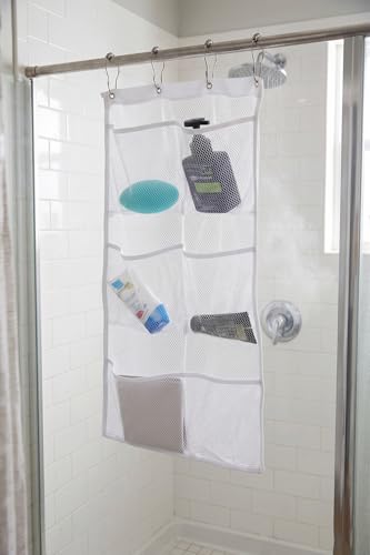 ALYER 6 Pocket Hanging Mesh Shower Caddy - Quick Dry Bathroom Organizer
