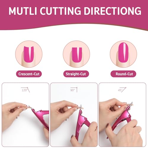 Hasakhi Acrylic Nail Clippers with Magnetic Sizers & Stainless Steel Blade