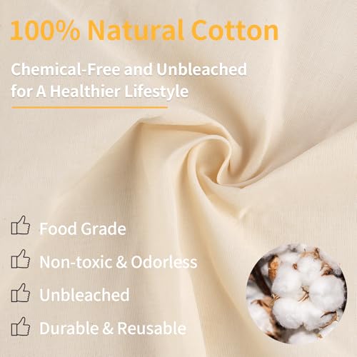 12x12 Inch Nut Milk Bags - 3 Pack Reusable Cheesecloth for Straining