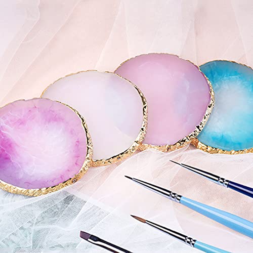 Resin Nail Art Palette with Gilded Edge for Gel Polish Mixing