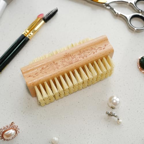 Menesia Wooden Nail Brush - Natural Wood Hand and Fingernail Scrubber
