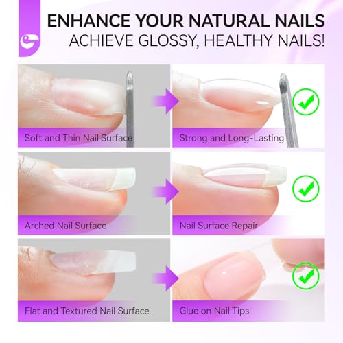 Gelike EC 6-in-1 Nail Glue Gel & Protein Strengthener for Clear Repair