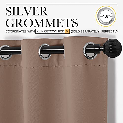 NICETOWN Cappuccino Blackout Curtains - 55" x 78" Grommet Panels