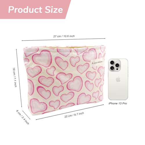 Yovell Large Aesthetic Makeup Bag Floral Canvas Cosmetic Organizer