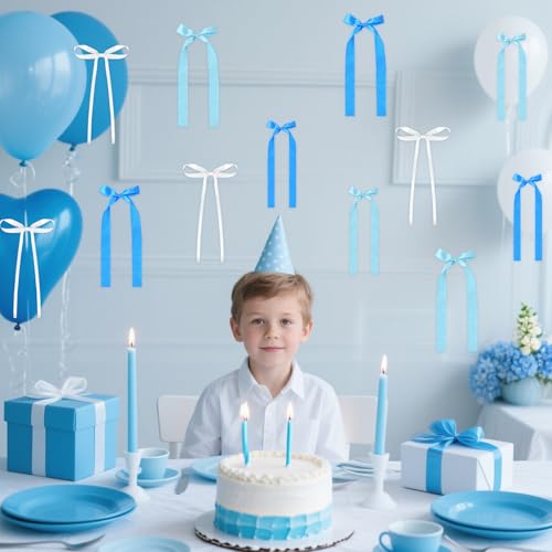 12 Pcs Satin Ribbon Bows Set for Birthday & Party Decor
