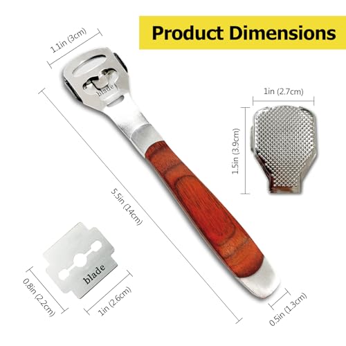 Kootinn Callus Shaver with Wood Handle & 10 Replacement Blades