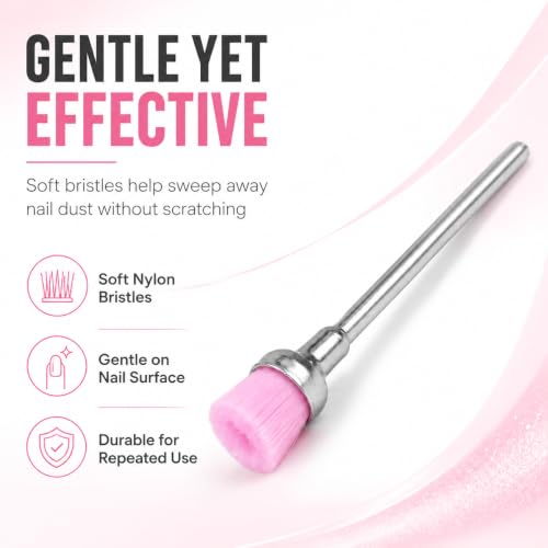 Tones Nail Drill Cleaning Brush Bit - Soft Nylon Electric File Tool