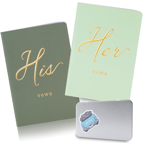 Elegant Wedding Vow Books His and Hers in Gold Foil - 5.5" x 3.9"