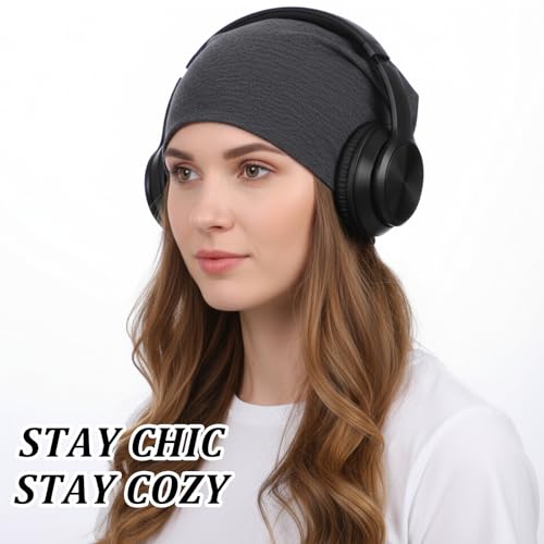 2 Pieces Unisex Lightweight Slouchy Beanie for Men Women, Fashion Style Soft Hip-Hop Caps, Breathable Night Sleeping Hat Skull Caps for All Seasons