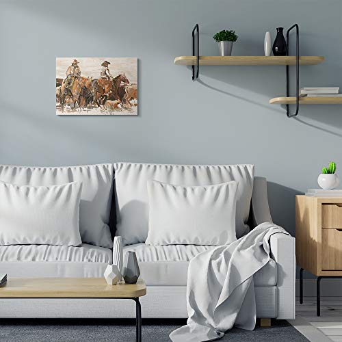 Stupell Industries Cowboys & Horses Farm, Designed By Marilyn Hageman, 20 x 16, Canvas Wall Art