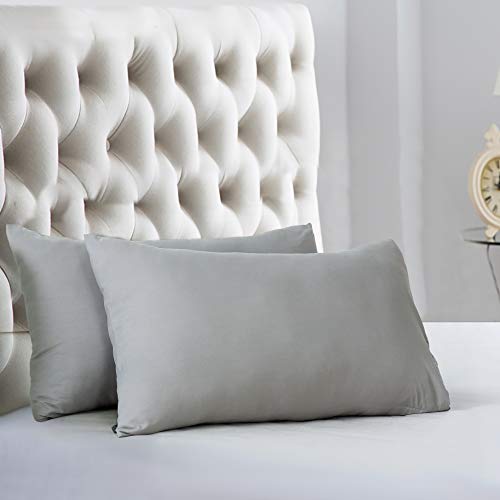 EVOLIVE Microfiber Pillowcases Standard Size Set of 2 Silver Grey