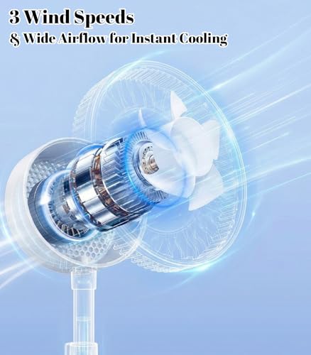 EVADA White Magnetic Phone Clip-On Fan with 360° Flexible Gooseneck