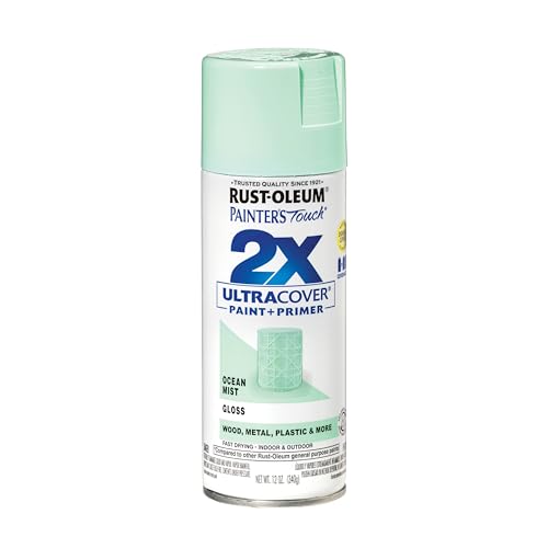 Rust-Oleum Painter's Touch 2X Ultra Cover Spray Paint Gloss Ocean Mist 12oz – Interior & Exterior Finish