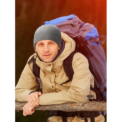 3 Pieces Winter Warm Skull Cap Soft Fleece Beanie Hat Thick Windproof Watch Cap Skiing Outdoor Warm Colored for Men Women