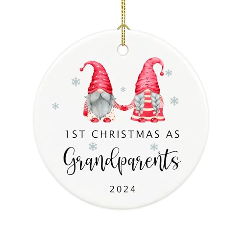 First Christmas as Grandparents Ornament 2024 - Ceramic Decor
