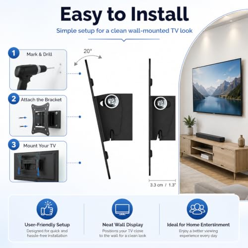 Tilting TV Wall Mount Bracket for 14-24 Inch LCD Monitors