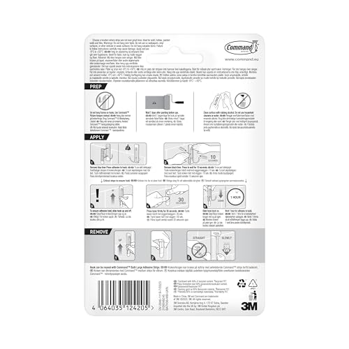 Command Large Matte Black Bathroom Hook with Water-Resistant Strip