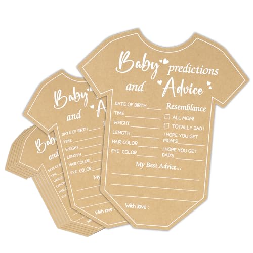 G2PLUS 50PCS Baby Shower Advice Cards - Onesie Predictions & Wishes