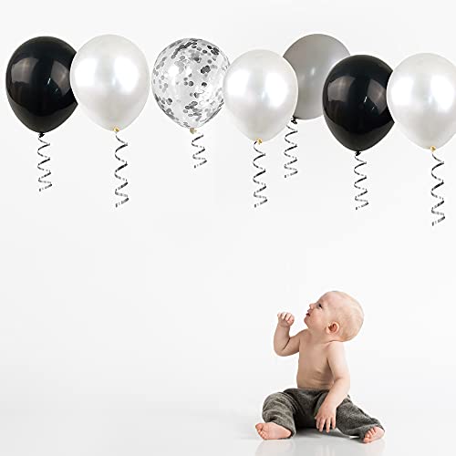 100pcs 12-Inch Metallic & Confetti Balloons for Party Decor