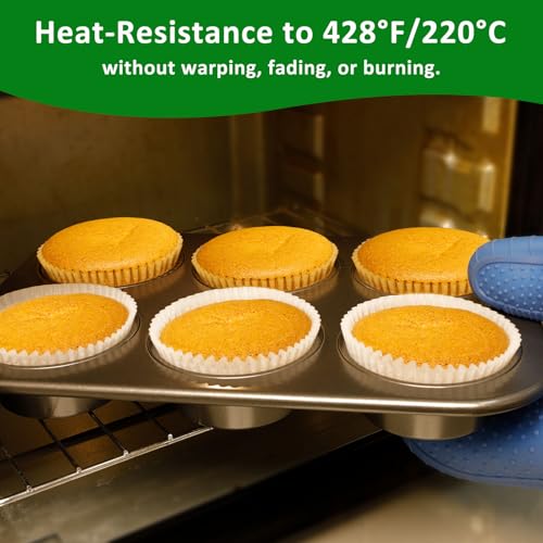 Caperci Jumbo Parchment Cupcake Liners - 200 Count, Non-Stick, Unbleached