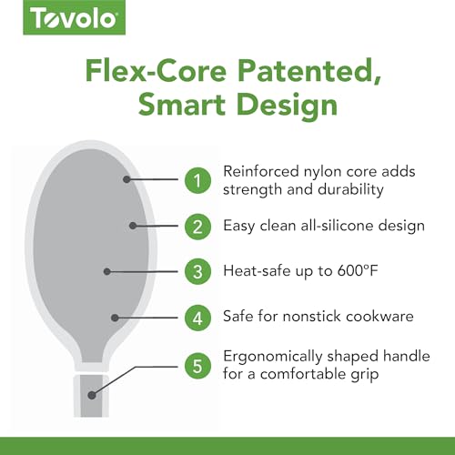 Tovolo Oyster Gray Flex Core Silicone Deep Spoon - Heat Resistant & Nonstick