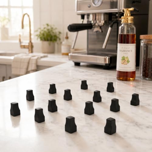 15-Pack Syrup Pump Tip Covers, Flexible Rubber Nozzle Caps for Coffee Bar