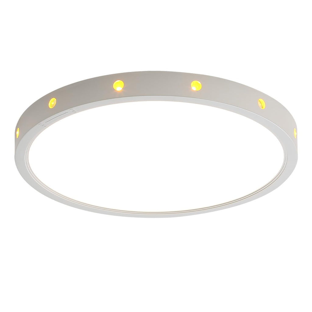 Anmaice 12in 24Watt Flush Mount led Ceiling Light fixtures.Remote Control Dimmable Ceiling Lights for Bedroom, Dining Room, Kitchen, Round White
