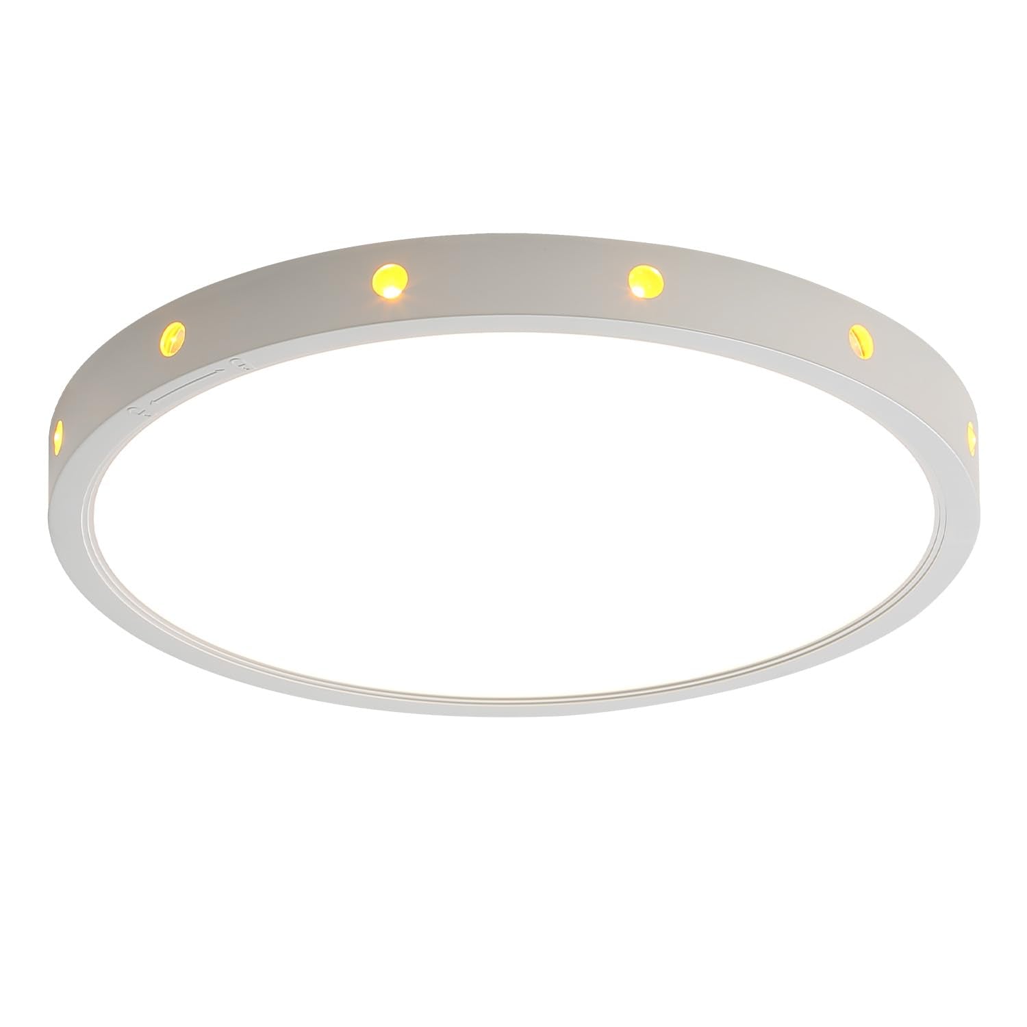 Anmaice 12in 24Watt Flush Mount led Ceiling Light fixtures.Remote Control Dimmable Ceiling Lights for Bedroom, Dining Room, Kitchen, Round White