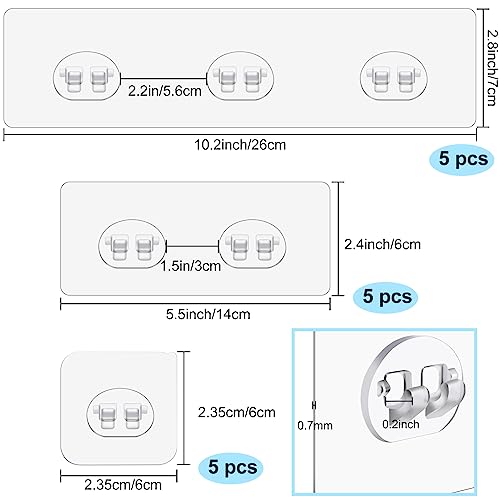 Vivinin 15 Pack Shower Caddy Adhesive Hooks - No Drilling, Waterproof & Strong
