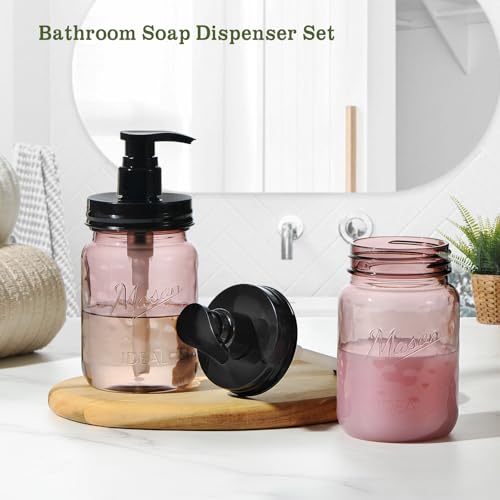 Amolliar 16 Oz Vintage Rose Soap Dispenser with Pump