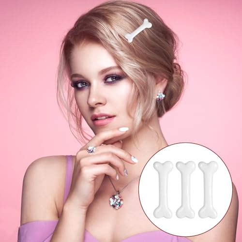 Aiyorse 6Pcs Bone Hair Clips, White Dog Bone Alligator Hairpins