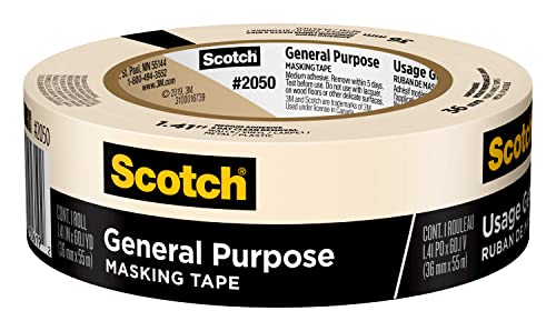 Scotch General Purpose Masking Tape, 1.41 Inches x 60 Yards, Tan