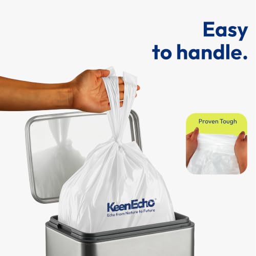 KeenEcho 1.2 Gallon Ocean Plastic Trash Bags with Handles - 50 Count, Leak-Proof & Tear-Resistant